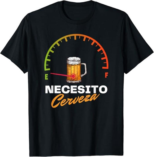 Funny Mexican Shirts, Mexican Beer Necesito Cerveza Cool Funny Sayings Beer Lovers T-Shirt Menswear Top Casual Classic