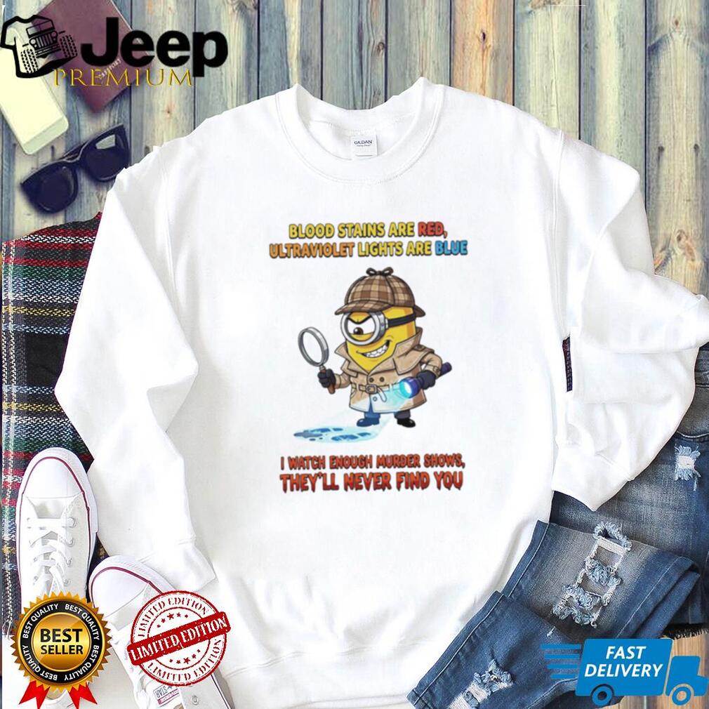 Funny Minion Detective Murder Shows Mystery Humor T Shirt