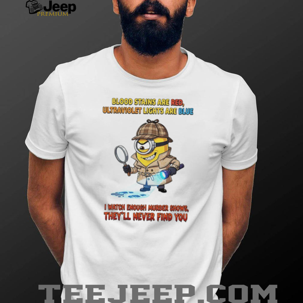 Funny Minion Detective Murder Shows Mystery Humor T Shirt