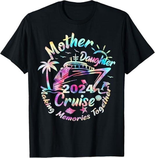 Funny Mother Shirts, Gift For Mom, Cruise Mother Daughter Trip 2024 Funny Mom Daughter Vacation T-Shirt - Menswear Top