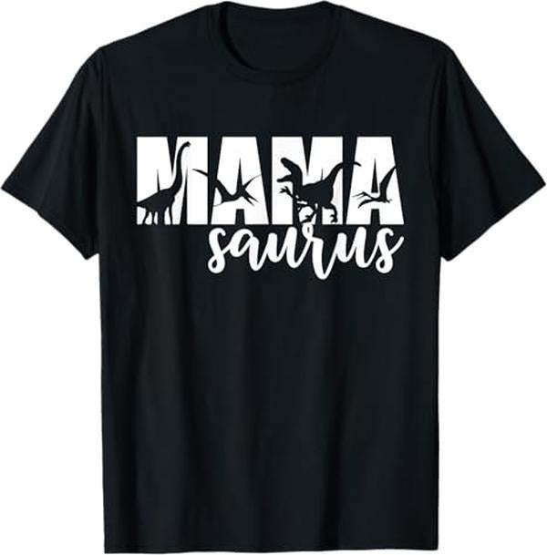 Funny Mother Shirts, Gift For Mom, MamaSaurus T rex Dinosaur Funny Mama Saurus Mother's Day T-Shirt - Menswear Top