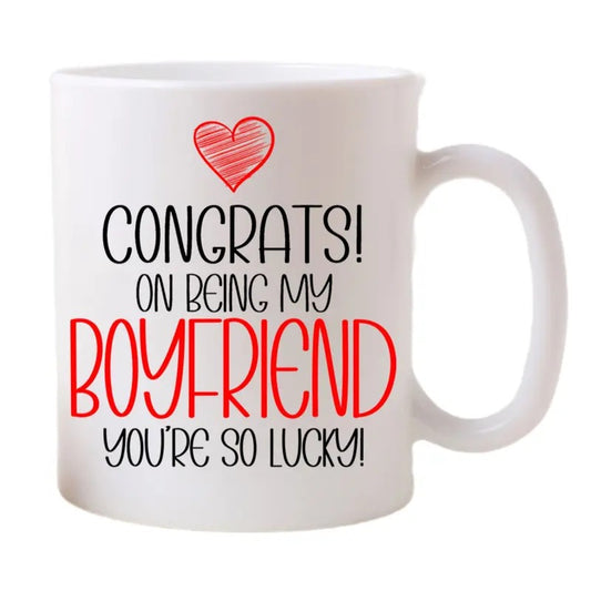 Funny Mug For Boyfriend, Congrats On Being My Boyfriend Mug, Gifts For Boyfriend, Gift For Couple, Valentine's Day Gift, Couple Cup, 11 15oz Ceramic Cup