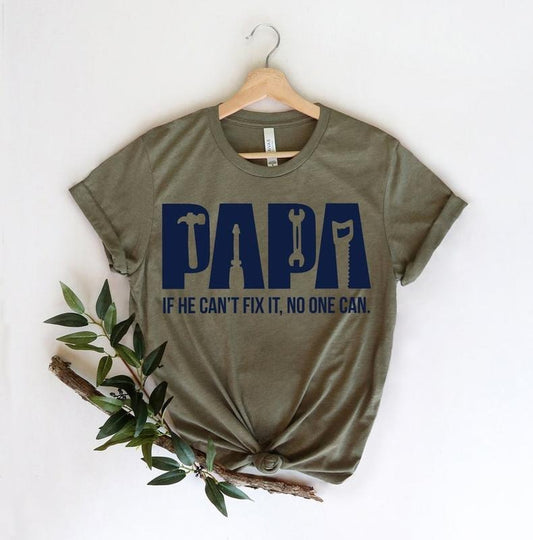 Funny Papa Birthday Shirt,Fixer of Things Shirt,Papa Tools Shirt,Papa Shirt,Papa can fix it tool box Shirt,Father's Day Shirt,Gift for Papa