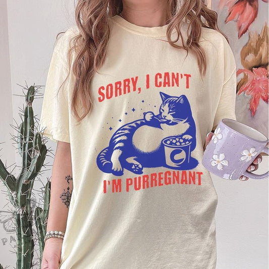 Funny Pregnancy Announcement T-Shirt, Pregnant Cat Shirt, Baby Shower Gift for Expecting Mom, Cat Mom pregnancy Gift,