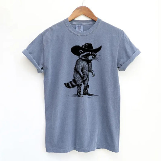 Funny Raccoon Cowboy T-Shirt, Funny Vintage Graphic Tee, Comfort Colors Vintage Shirt, Western Cowgirl Unisex Fit Shirts, Vintage Streetwear