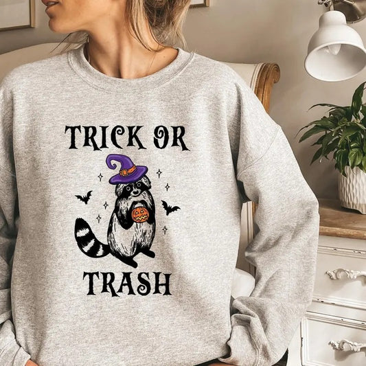 Funny Raccoon Halloween Sand Sweatshirt Womenswear, Light Solid Design, Halloween Gift, Raccoon Graphic