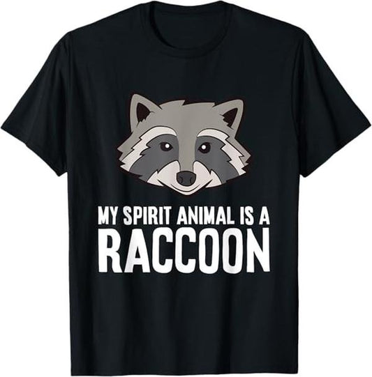 Funny Raccoon Shirt, Lover My Spirit Animal Is A Racoon Funny T-Shirt For Men - Available from size S to 5XL Vintage Raccoon