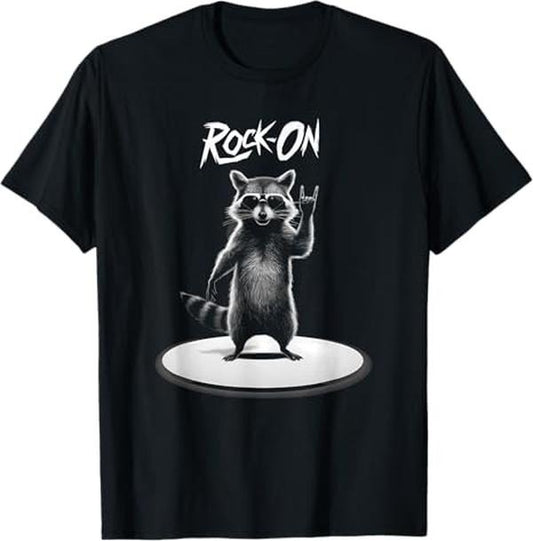 Funny Raccoon Shirt, Retro Raccoon Rock Music Funny Raccoon T-Shirt For Men - Available from size S to 5XL Vintage Raccoonstyle{n002}2