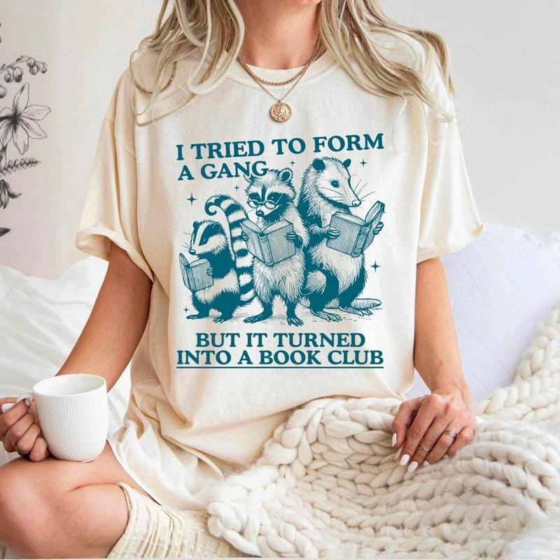Funny Reading Shirt, I Tried to Form A Gang But It Turned Into A Book Club Sweatshirt, Retro Librarian Shirt, Book Club Shirt, Bookworm Tee