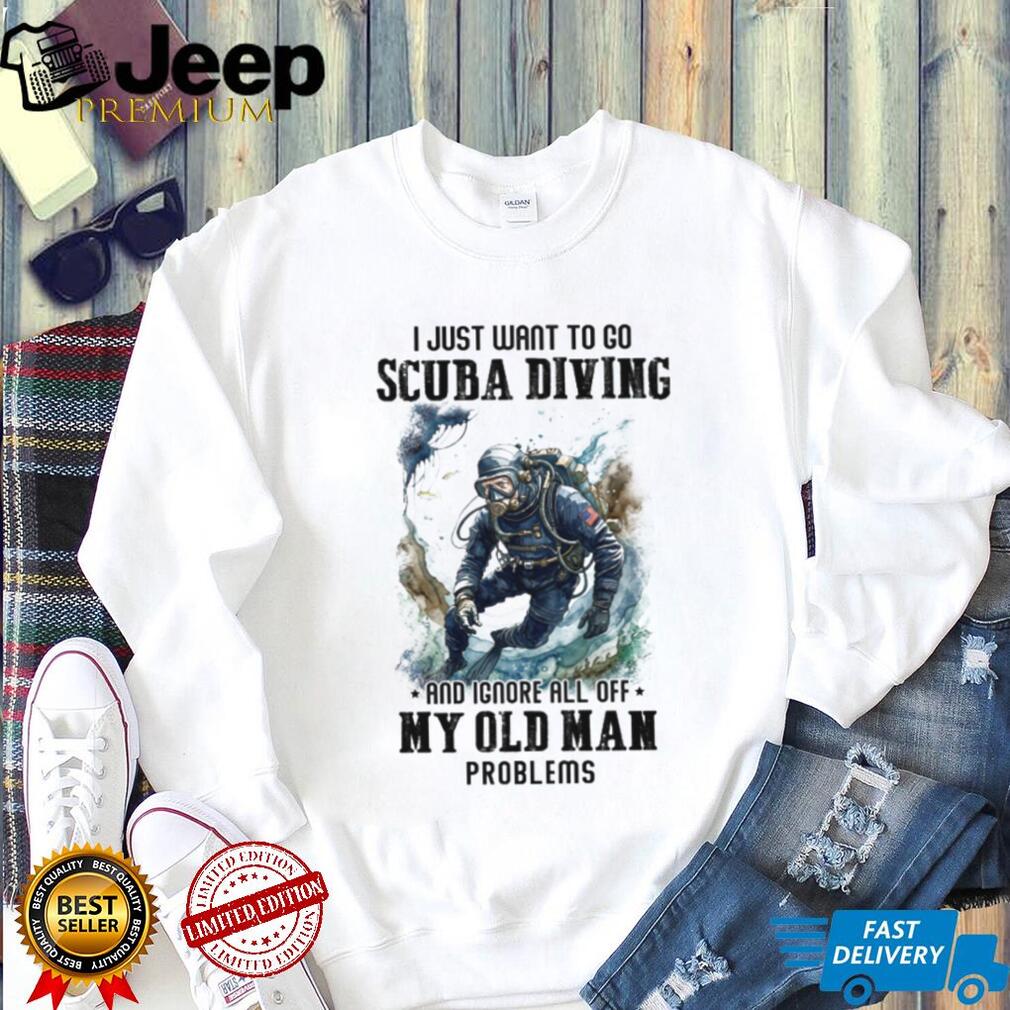 Funny Scuba Diving Old Man Problems T Shirt Master Diver Retirement Gift