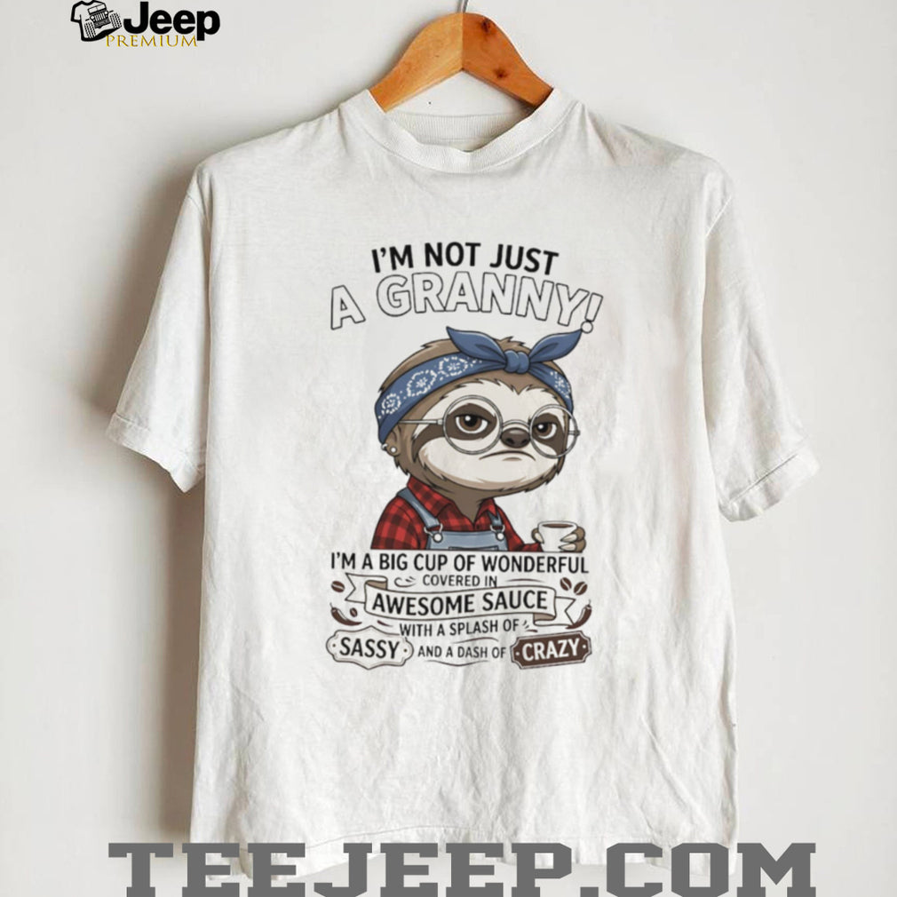Funny Sloth Granny Covered In Awesome Sauce Grandma T Shirt