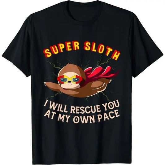 Funny Sloth Superhero Super Sloth Hero Gift T-Shirt Made in USA