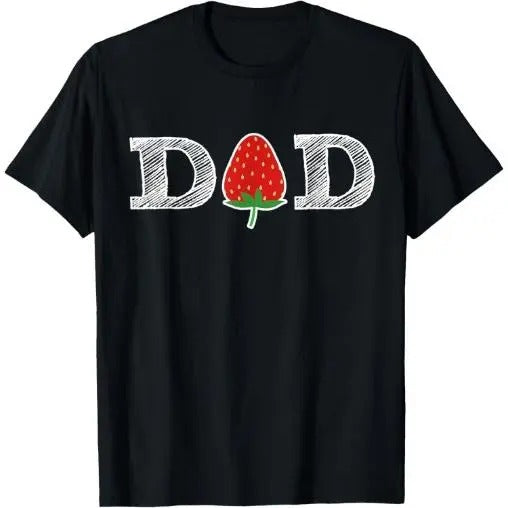 Funny Strawberry Dad Fruit Gift Shirt Berry Father Gift T-Shirt Made in USA