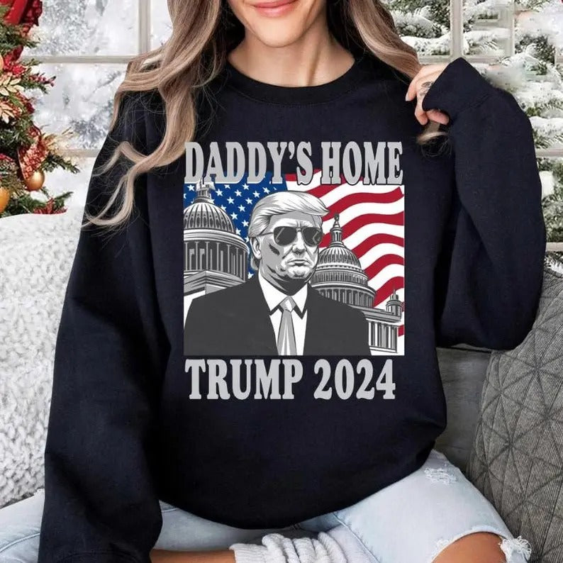 Funny Trump Daddys Home Vintage sweatshirt, Trump Won Retro sweatshirt, Wins Inauguration 47, US President 2025 Election, 47th US President Inauguration
