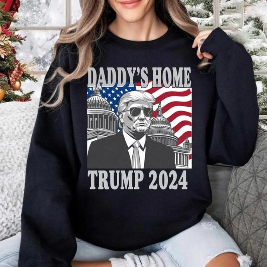 Funny Trump Daddys Home Vintage sweatshirt, Trump Won Retro sweatshirt, Wins Inauguration 47, US President 2025 Election, 47th US President Inauguration