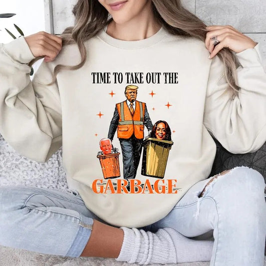 Funny Trump Garbage Shirt, Time To Take Out The Garbage Sweatshirt, Funny Trump Garbage, President 47 Winner Election 2024, Clothing Womenswear And Men Casual and Comfortable