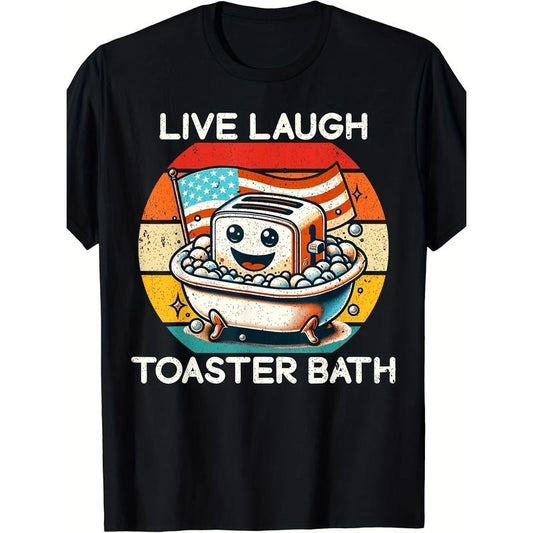 Funny USA Flag T-Shirt - Humorous Bath Toaster Saying Printed Graphic Tee for Men Made in USA