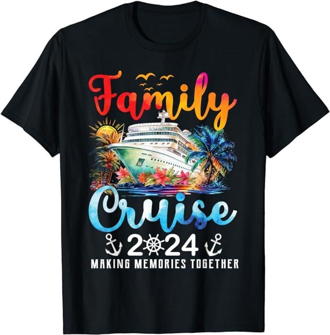 Funny Vacation Shirt, Family Cruise Ship Vacation Trip 2024 Family Cruise Matching T-Shirt Menswear Casual Cotton