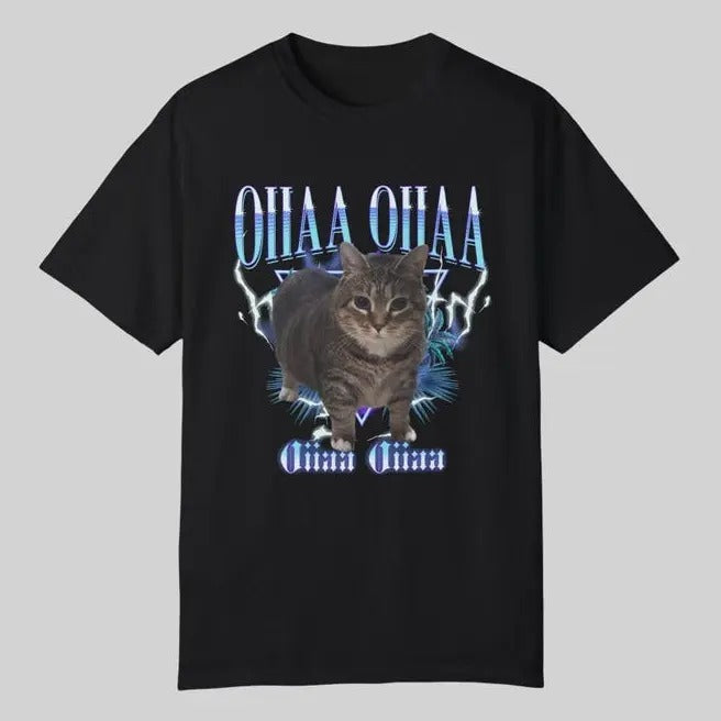 Funny Viral Spining Cat Meme Shirt, Oiiaa Oiiaa Cat Brainrot Shirt, Uiia Uiia Shirt, Unhinged, Unisex T-shirt, Sweatshirt, Hoodie, Top Menswear