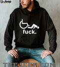 Funny Wheelchair Fall Fuck Sarcastic Humor Retro Distressed Style Men Women Fans T Shirt