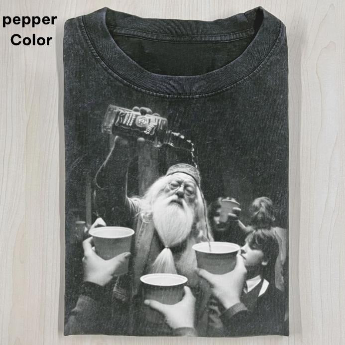 Funny Wizard Pours Wine Shirt, Wizard Movie Fan T-Shirt, HARRY POTTER T-shirt, Funny Graphic T-shirt, Unisex Movie Shirt Menswear Womenswear
