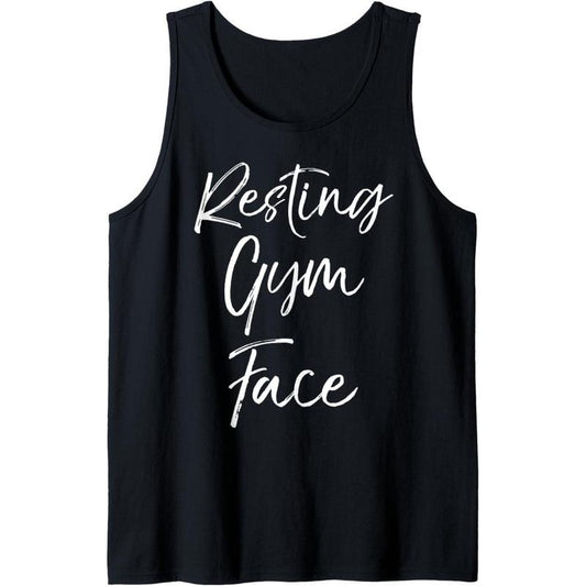 Funny Workout Saying for Women Cute Quote Resting Gym Face Tank Top made in usa T-Shirts, Hoodie, Sweatshirt | WearSparks.com
