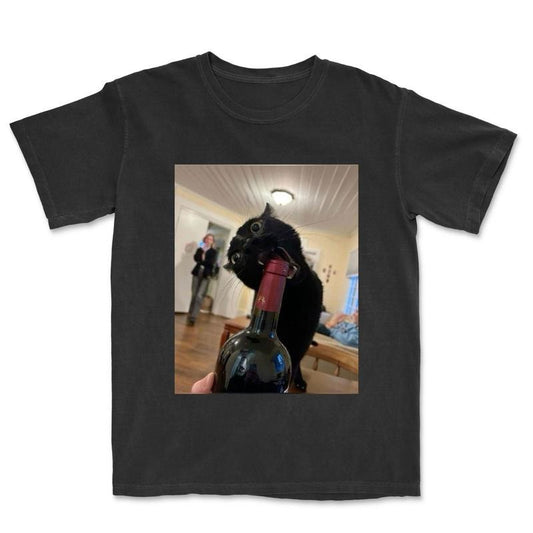 Funny cat Meme T-Shirt, Fat Cat cute Lone Vintage Graphic Tee, Gift For Women's,  Women's T-shirts Streetwear Top