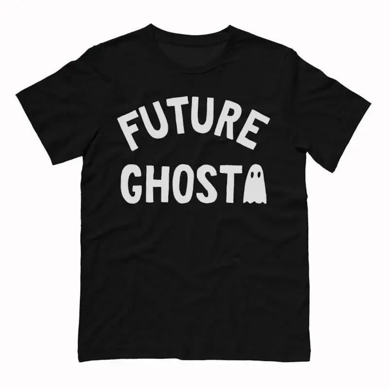 Future Ghost Black Unisex T-Shirt, Trendy Halloween Shirt, Festive, Funny Graphic Tee