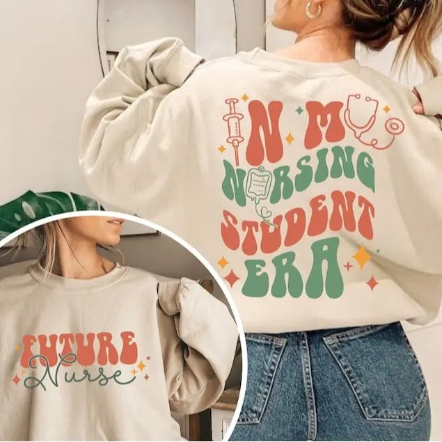 Future Nurse Sweatshirt - Nursing Student Era Design, Long Sleeve Crewneck, Comfortable Fit, Ideal Gift for Women and Men