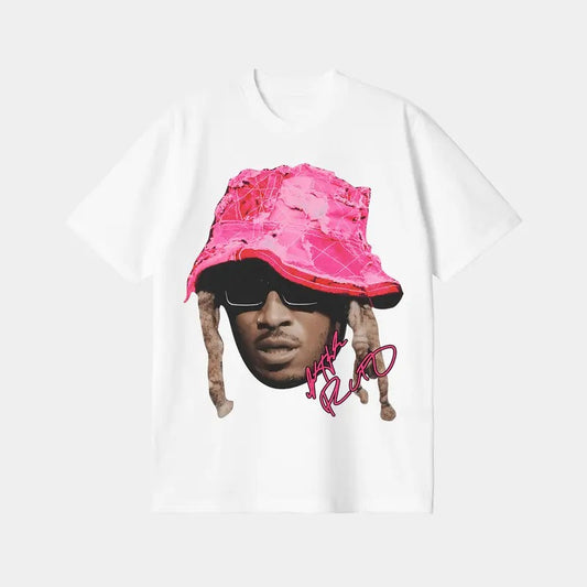 Future Pink Big Face Graphic Tee - Cool and Fashion-Forward