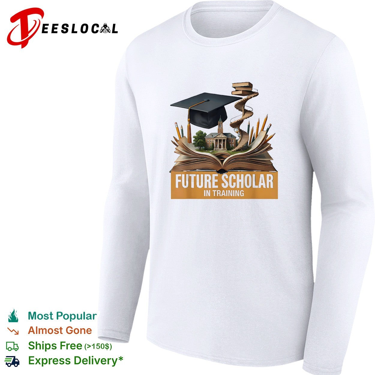 Future scholar in training graduation book shirt