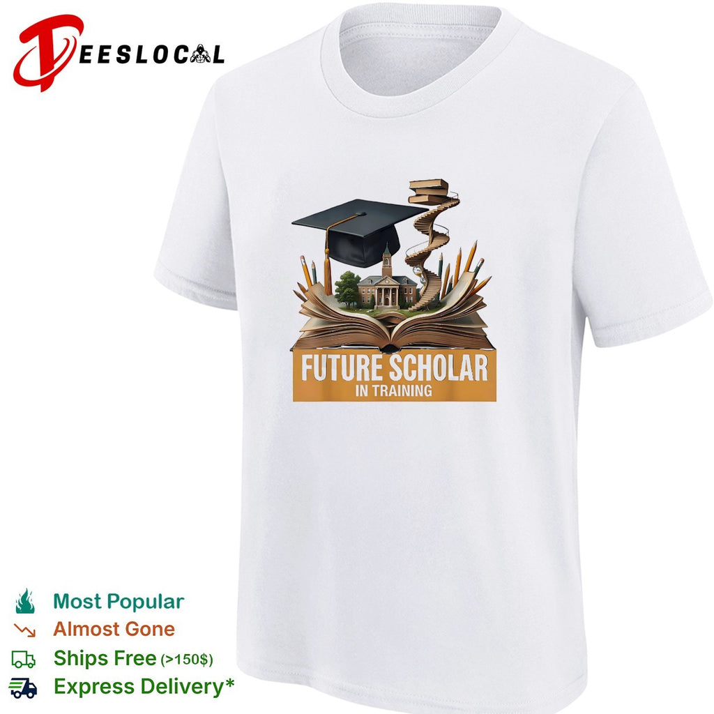 Future scholar in training graduation book shirt