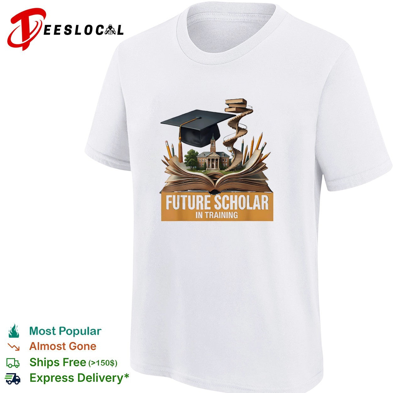 Future scholar in training graduation book shirt
