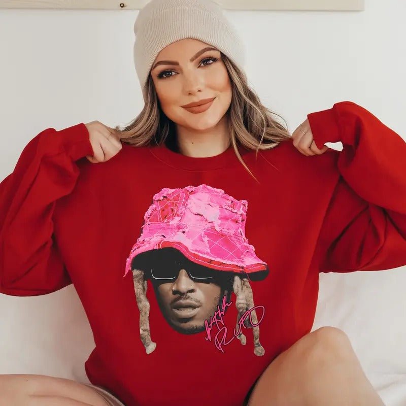 Futureee Big Face Pink Bucket Rap Sweatshirt - Iconic Apparel for True Music Fans