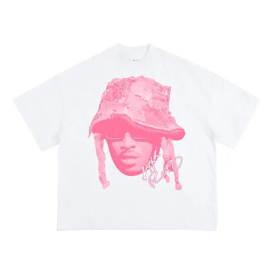 Futureee PINK Cute Big Face Graphic Rap Tee Shirt