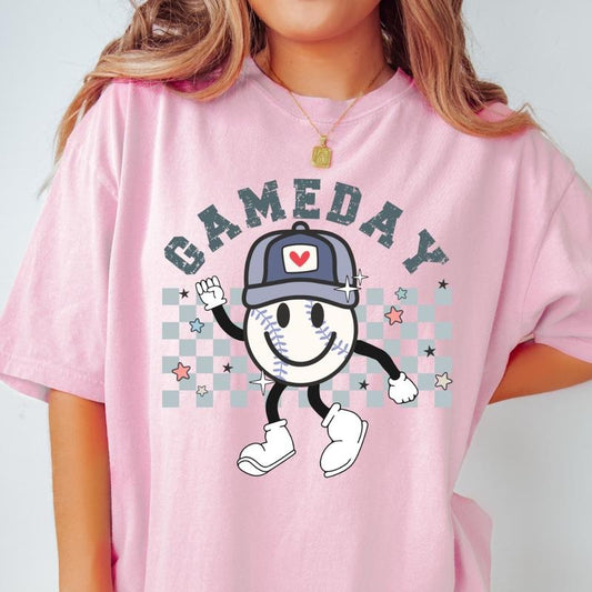 GAME DAY BASEBALL SHIRT, BASEBALL SHIRT, COMFORT COLORS CASUAL COTTON T-SHIRT FOR MOMS Fabric Top