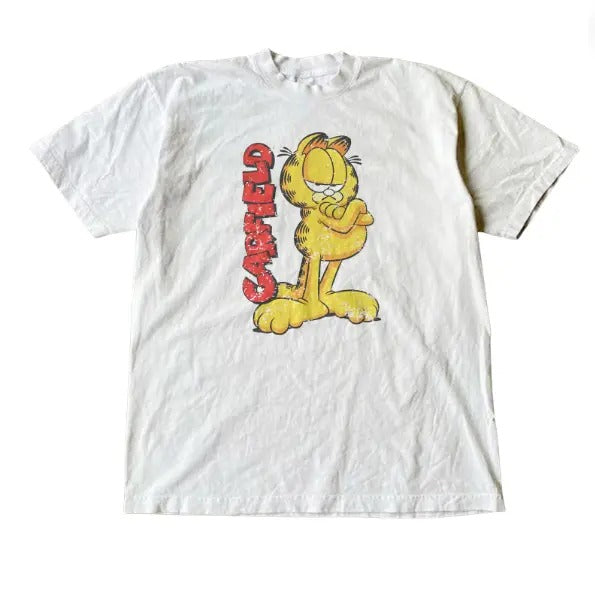 GARFIELD WHITE T-SHIRT, Cartoon Shirt, Unisex T-Shirt, Gift For Men Women Menswear Top Tshirt Streetwear