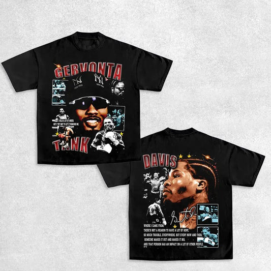 GERVONTA TANK TEE ,Boxing T-shirt, Fighter Tee, Boxer Shirt, Sports Shirt, Vintage Boxing Tee, Graphic Boxing Champ T-Shirt