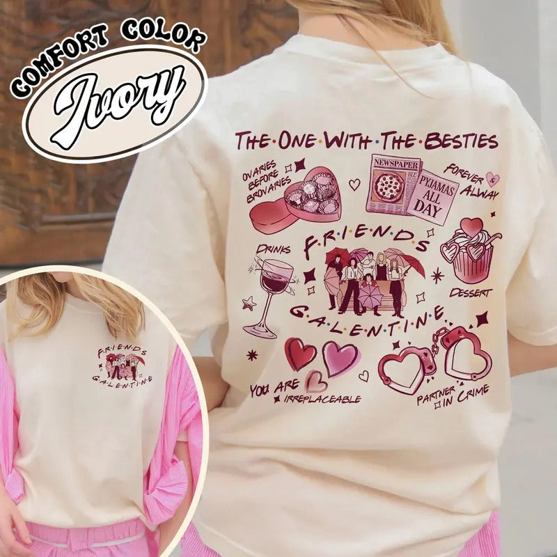 Galentine Social Club, Galentine Era, Friends Galentine Shirt, the One With the Besties Shirt, Funny Galentines Day Party, Galentines Day Gift
