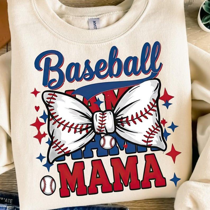 Game Day Baseball Sweatshirt Baseball Mom Coquette Bow Trendy Sports Softball Baseball Gift