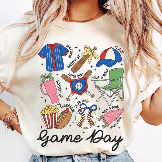 Game Day Baseball Tshirt, Game Day Tee, Baseball Mom Shirt, Vintage Baseball Season T-Shirt