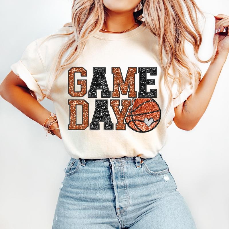 Game Day Basketball T-Shirt, Basketball Mom Sports Shirt, Basketball Season Cotton Fabric