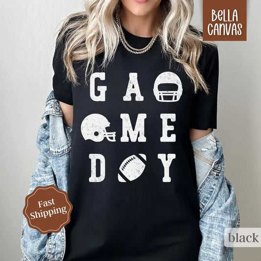 Game Day Football Shirt Bella Canvas, Women's Football Tee, Fall Graphic Tshirt