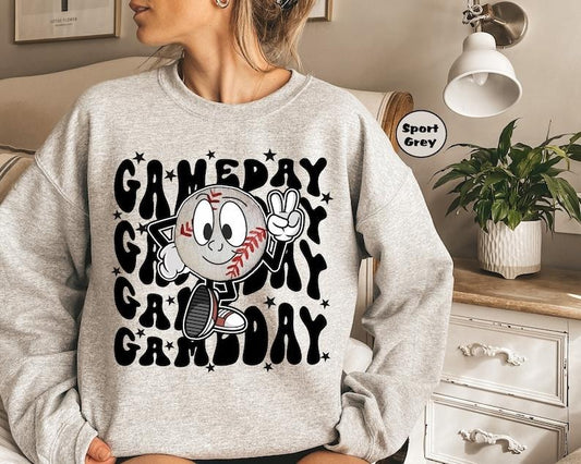 Game Day Sweatshirt, Baseball Game Day Hoodie, Baseball Match Outfit, Matching Family Clothing, Baseball Mom Hoodie, Sports Baseball Gifts