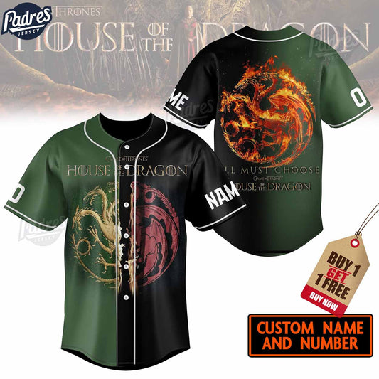 Game Of Thrones House Of The Dragon All Must Choose Custom Baseball Jersey - Padres Jersey Oasis: Elevate Your... (Image 1)