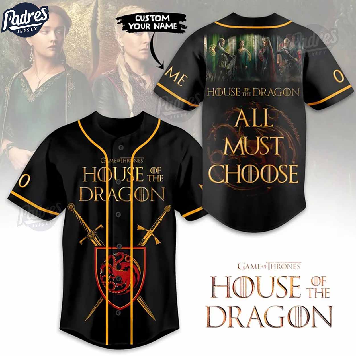 Game Of Thrones House Of The Dragon Custom Baseball Jersey Style - Padres Jersey Oasis: Elevate Your Baseball Style Game
