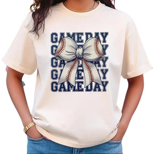 Gameday Coquette Baseball Tshirt, Baseball Mom Shirt, Baseball Season Tee, Bow Shirt