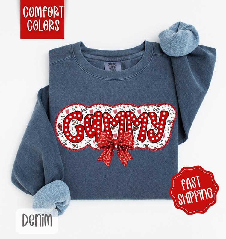 Gammy Valentine Comfort Colors Sweatshirt, Valentine's Day Women's Crewneck, Cute Women's Sweater