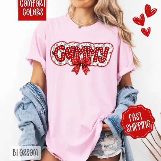 Gammy Valentine Shirt Comfort Colors, Valentine's Day Women's Tee, Cute Women's Tshirt