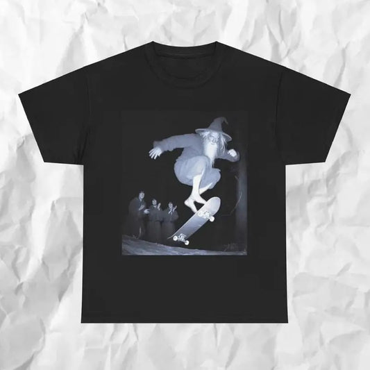 Gandalf Skate Unisex Heavy Cotton Tee, Funny Graphic Printed Tee Menswear Top